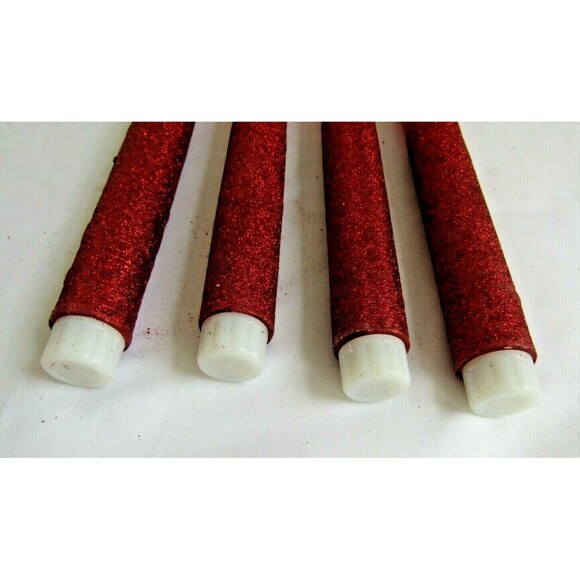 Spun Red Flameless LED Taper Candles 4 Pcs 10.5” Christmas Holiday Valentines - Picture 4 of 6